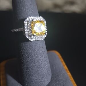 Octa Pearl Yellow and Silver Women's Ring